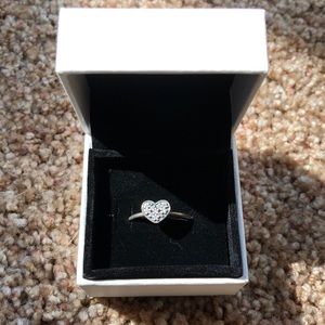 Pandora solid heart ring in silver